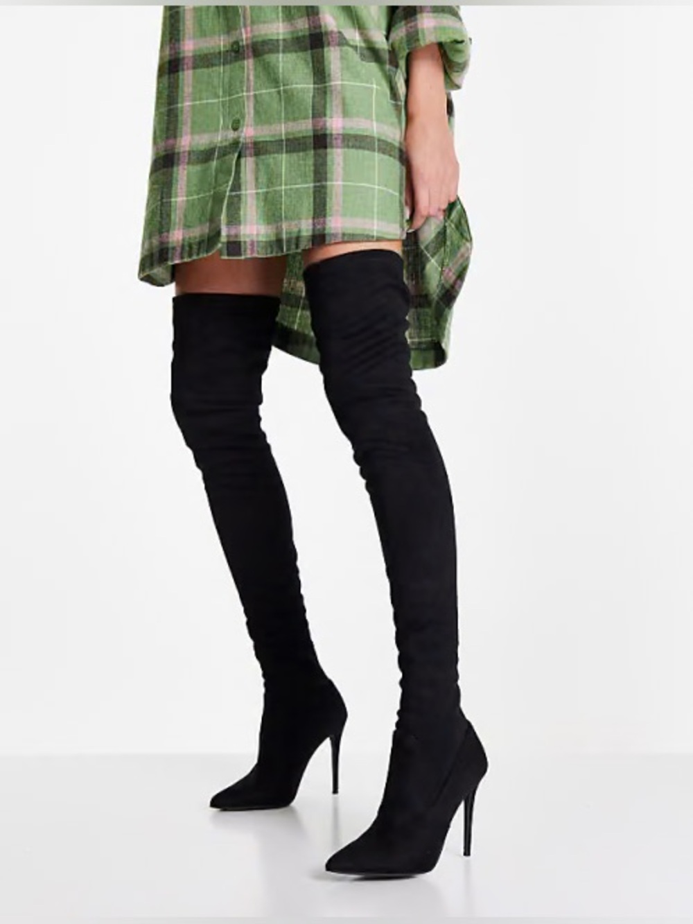 Steve Madden Dominique Over The Knee Boots Thigh High Black Suede Boots 6